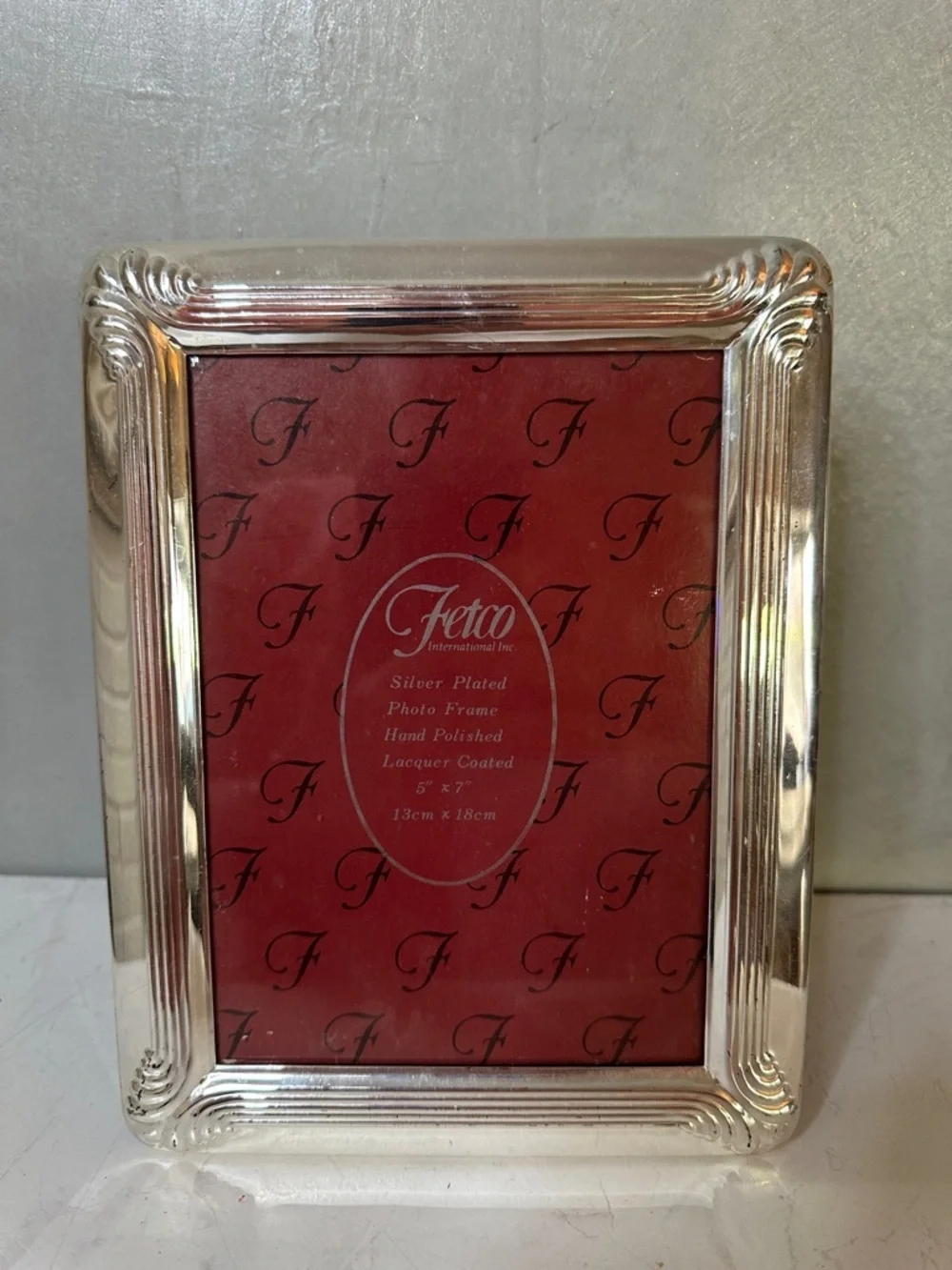 Fetco Silver Plated Photo Frame Hand Polished Lacquer Coated 5x7